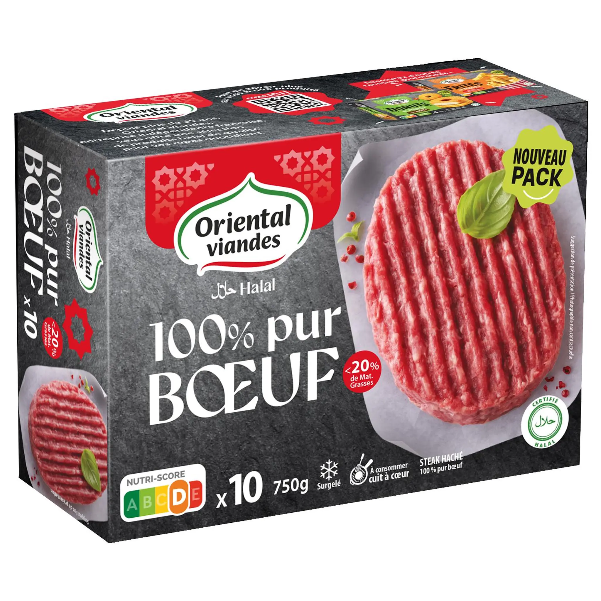 ORIENTAL VIANDES Steaks hachés pur boeuf halal