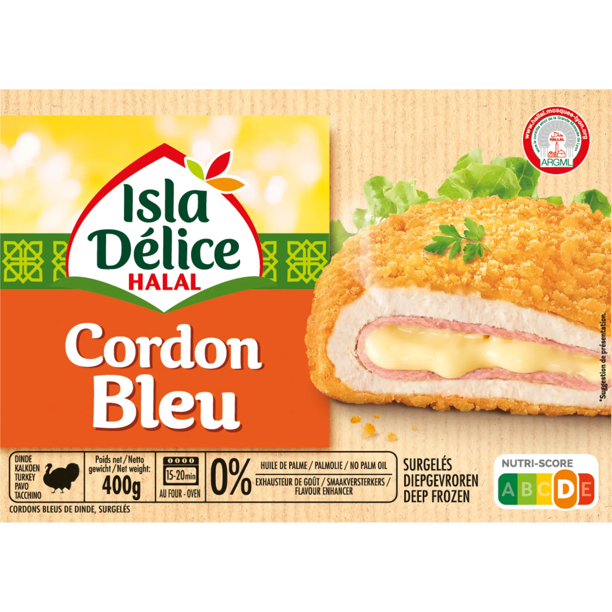 ISLA DELICE Cordon bleu de dinde halal