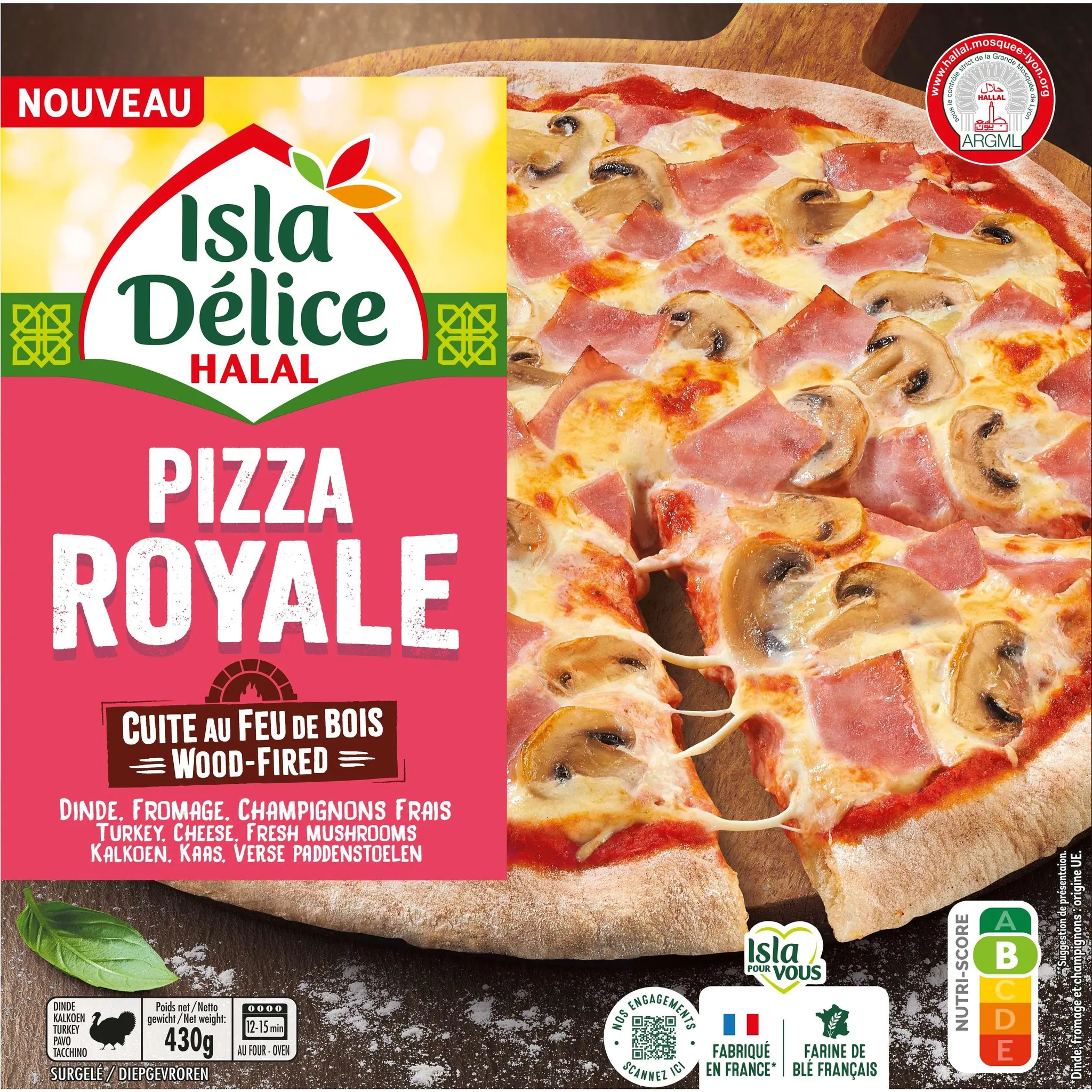 ISLA DELICE Pizza royale cuite au feu de bois halal