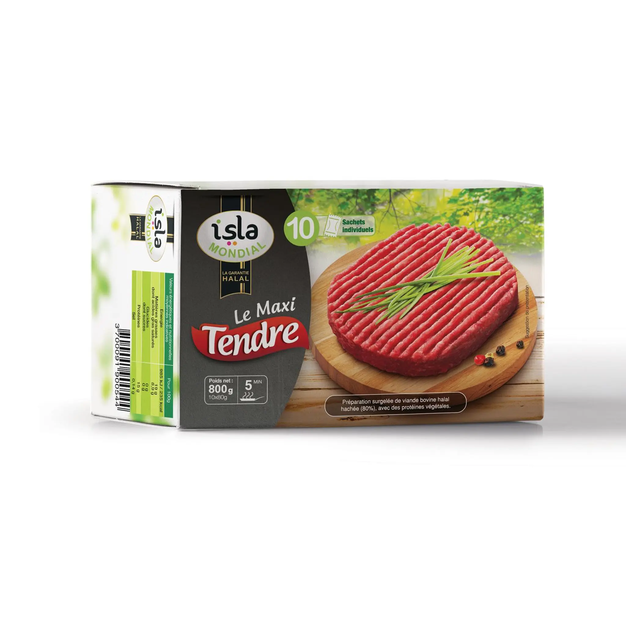 ISLA MONDIAL Steak haché halal maxi tendre