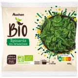 AUCHAN BIO Epinards en branches en portions