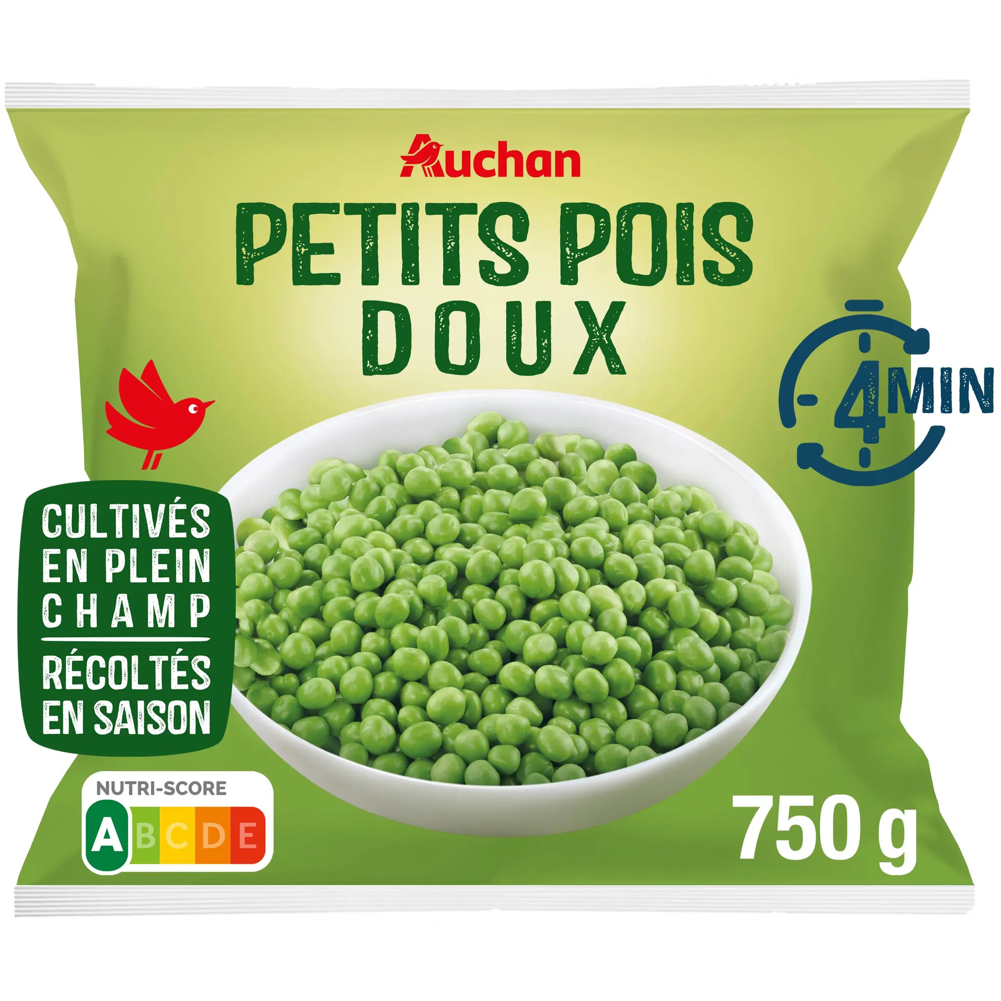AUCHAN Déjà cuit Petits pois doux
