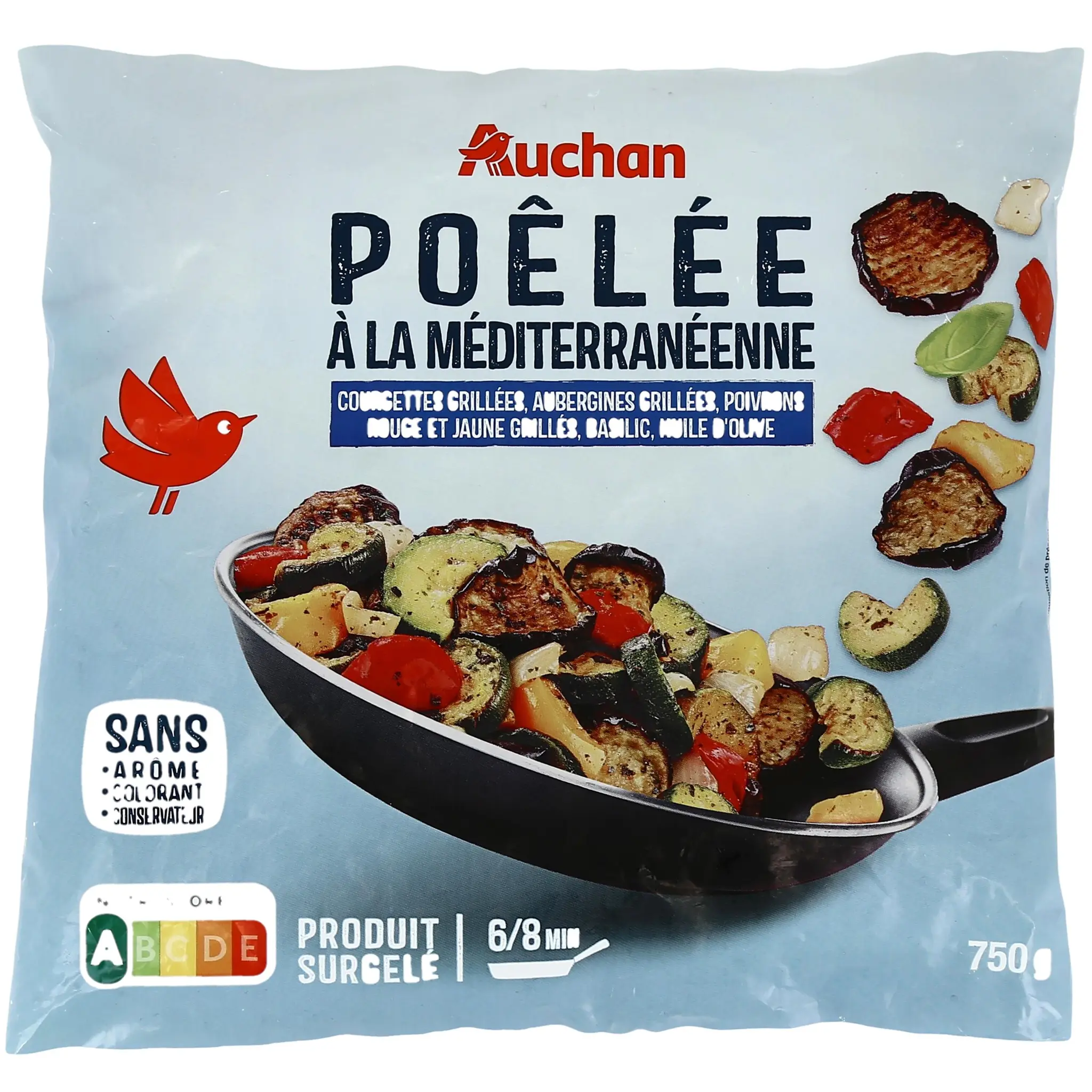 AUCHAN Poêlée méditerranéenne mélange de légumes