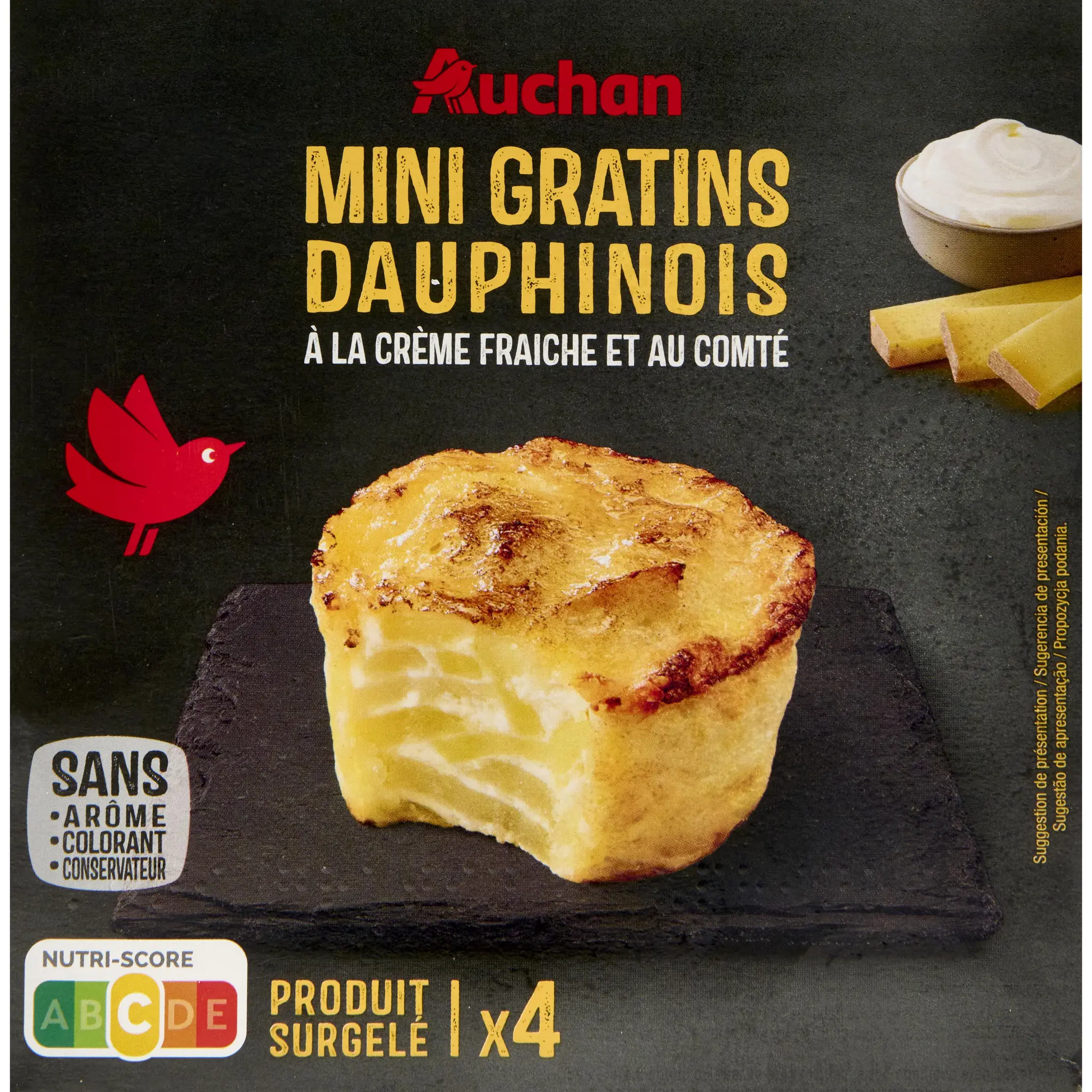 AUCHAN Mini gratins dauphinois crème fraîche et comté