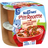 NATURNES P'tite recette bol lentilles vertes et jambon dès 12 mois