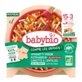 BABYBIO Plat spaghetti potimarron carotte lentilles bio dès 15 mois