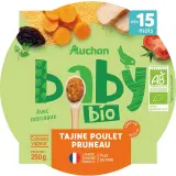 AUCHAN BABY BIO Assiette tajine poulet et pruneau dès 15 mois