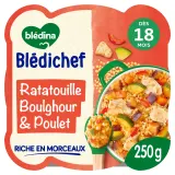 BLEDINA Blédichef Assiette de ratatouille boulghour et poulet dès 18 mois