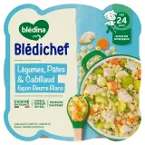 BLEDINA Blédichef Assiette légumes pâtes et cabillaud dès 24 mois
