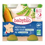 BABYBIO Petit pot petits pois maïs doux riz bio dès 6 mois