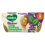 BLEDINER Bol petites pâtes épinards crème dès 8 mois