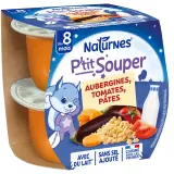 NATURNES P'tit souper bol aubergines tomates et pâtes dès 8 mois