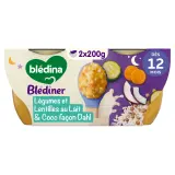 BLEDINER Bol légumes & lentilles au lait & coco façon dahl dès 12 mois