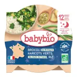 BABYBIO Assiette délice de brocolis haricots verts et riz bio dès 12 mois