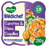 BLEDINA Blédichef Assiette carottes et pâtes coquilles dès 18 mois