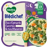 BLEDINA Blédichef Assiette épinards carottes et macaroni dès 18 mois