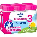 CANDIA BABY 3 Lait de croissance liquide dès 12 mois
