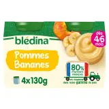BLEDINA Petit pot dessert pommes bananes dès 4/6 mois