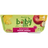 AUCHAN BABY BIO Petit pot dessert pomme ananas dès 4 mois
