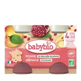 BABYBIO Petit pot pomme de Nouvelle-Aquitaine et grenade d'Occitanie bio dès 6 mois