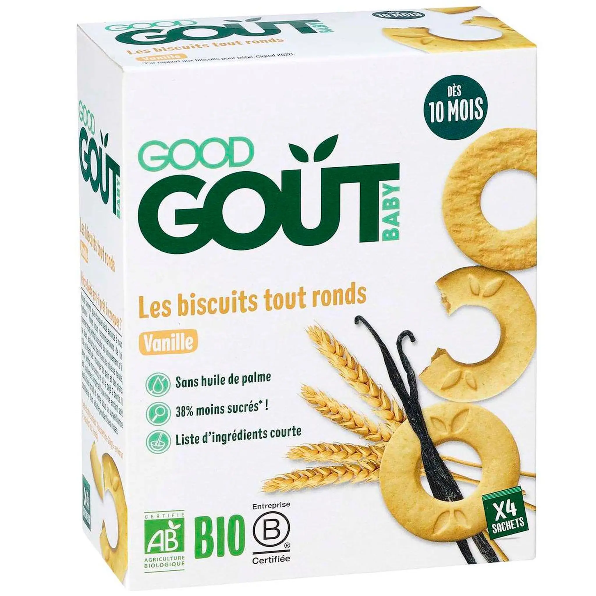 GOOD GOUT Biscuits tout ronds à la vanille bio dès 10 mois