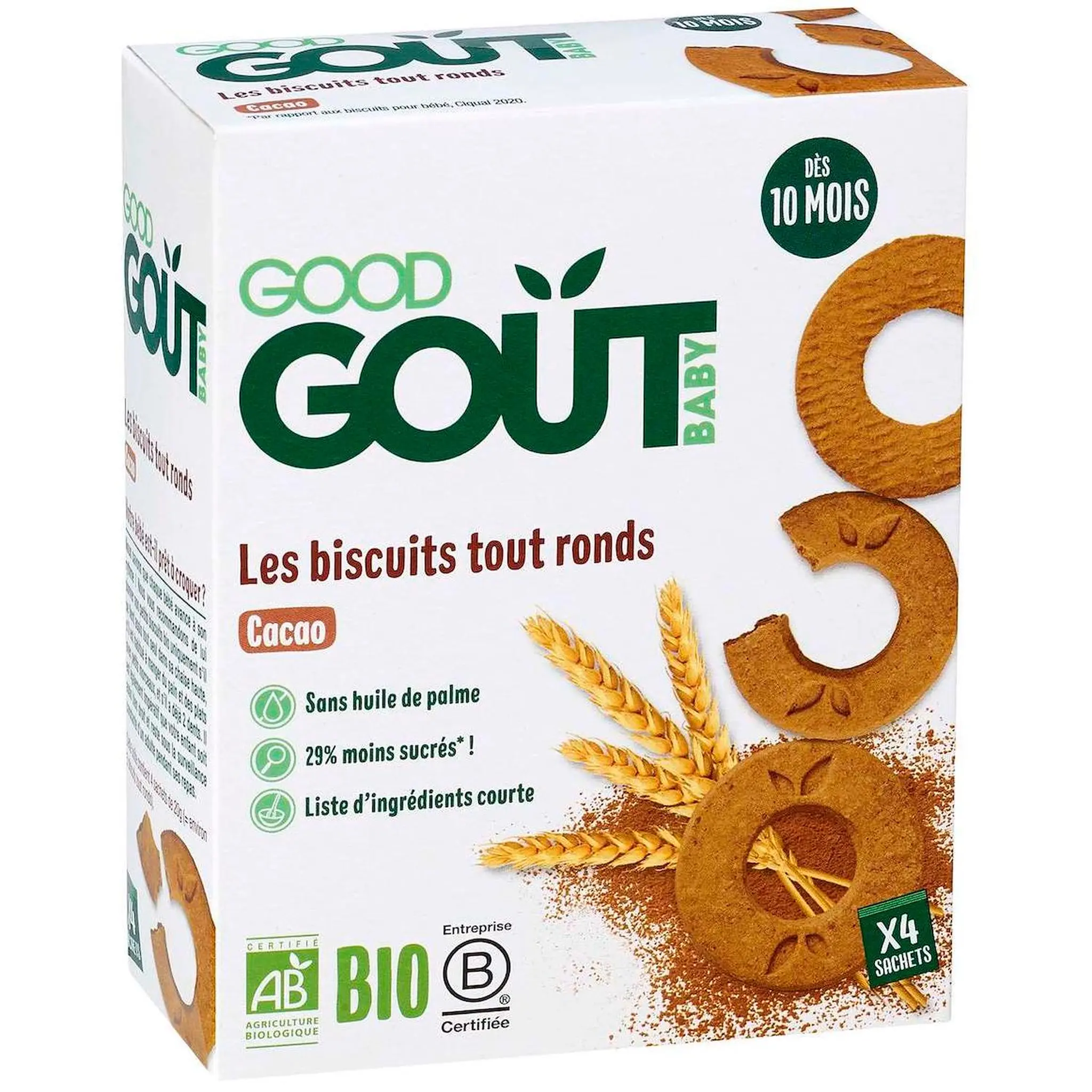 GOOD GOUT Biscuits tout ronds au cacao bio dès 10 mois