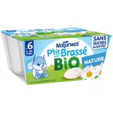 NESTLE P'tit brassé dessert lacté nature bio dès 6 mois