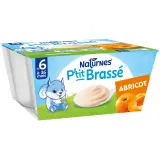NATURNES P'tit brassé petit pot dessert lacté à l'abricot dès 6 mois