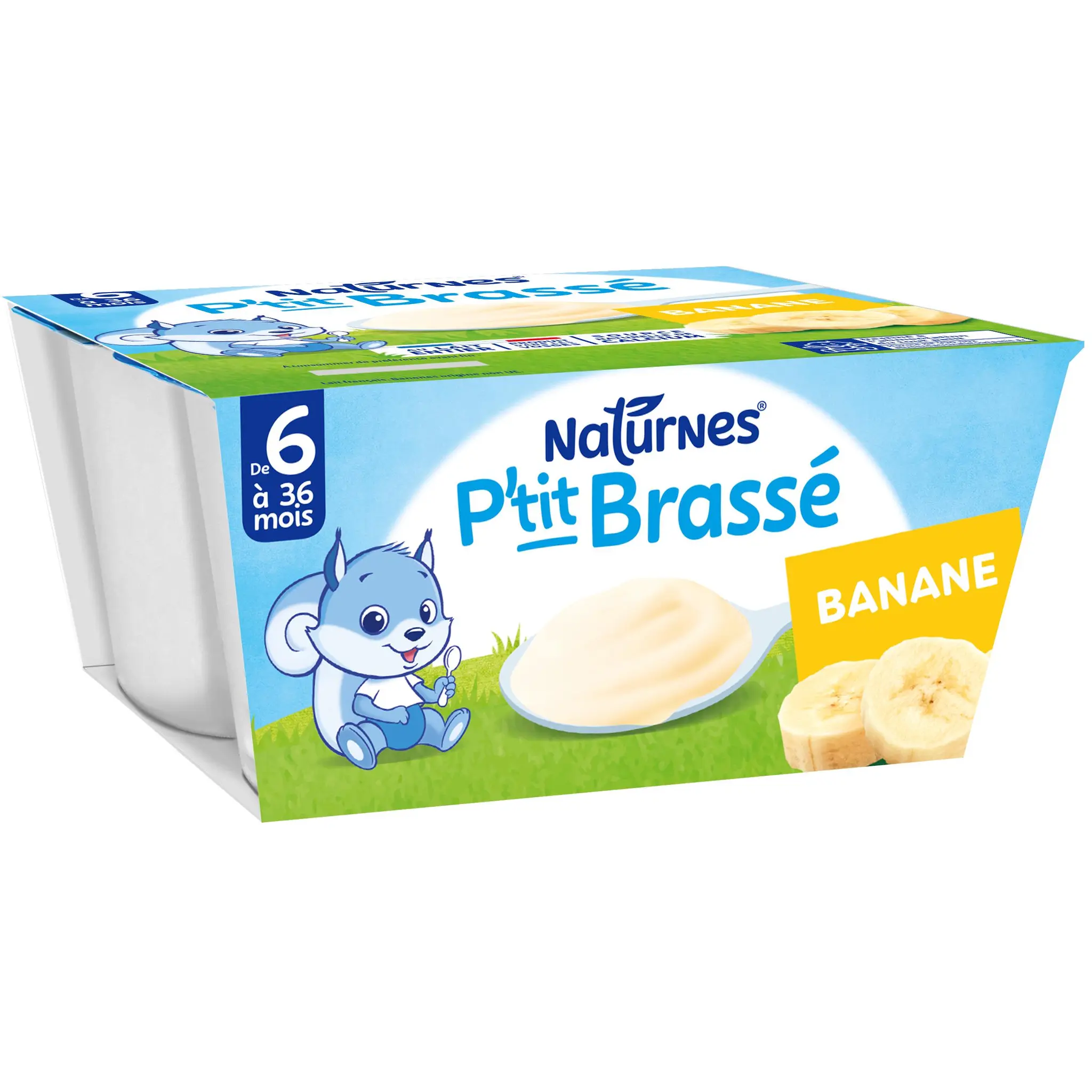 NATURNES P'tit brassé petit pot dessert lacté à la banane dès 6 mois