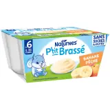 NATURNES P'tit brasse saveur banane pêche sans sucres ajoutés dès 6mois