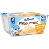 NATURNES P'tit gourmand Petits pots semoule au lait dès 6 mois
