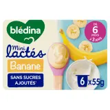 BLEDINA Mini lactés petit pot dessert à la banane dès 6 mois