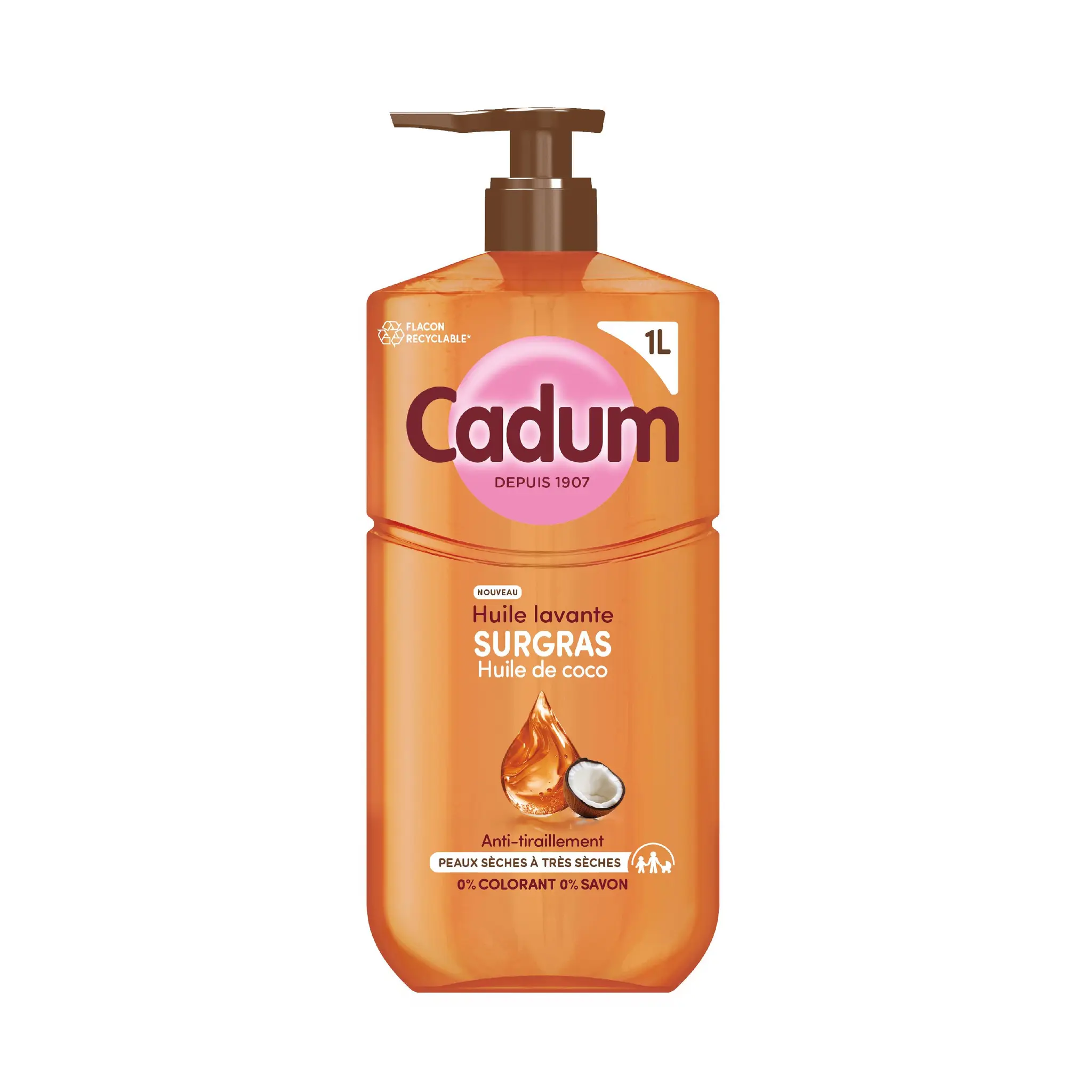 CADUM Huile de douche surgras à l'huile de coco
