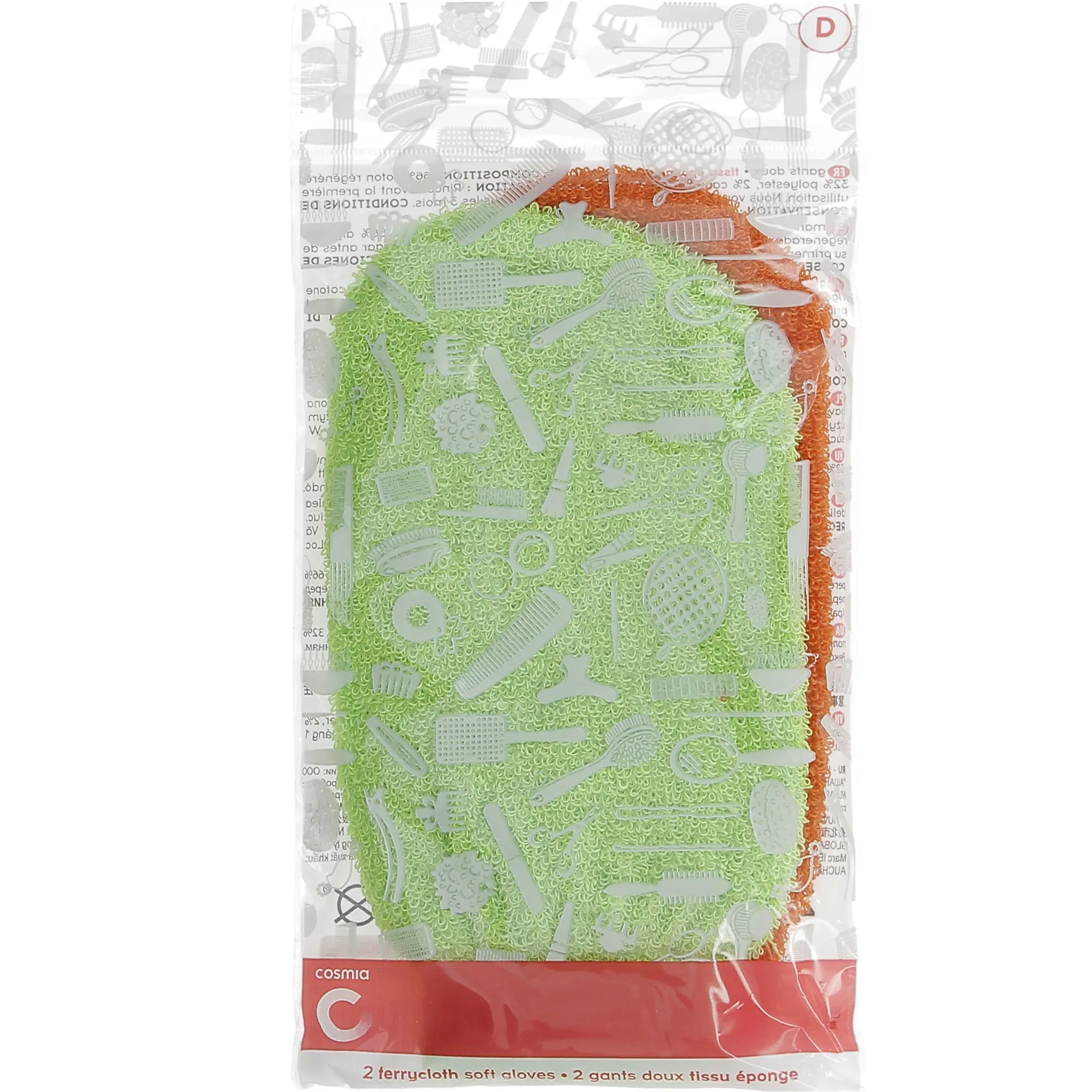 COSMIA Gants doux tissu éponge