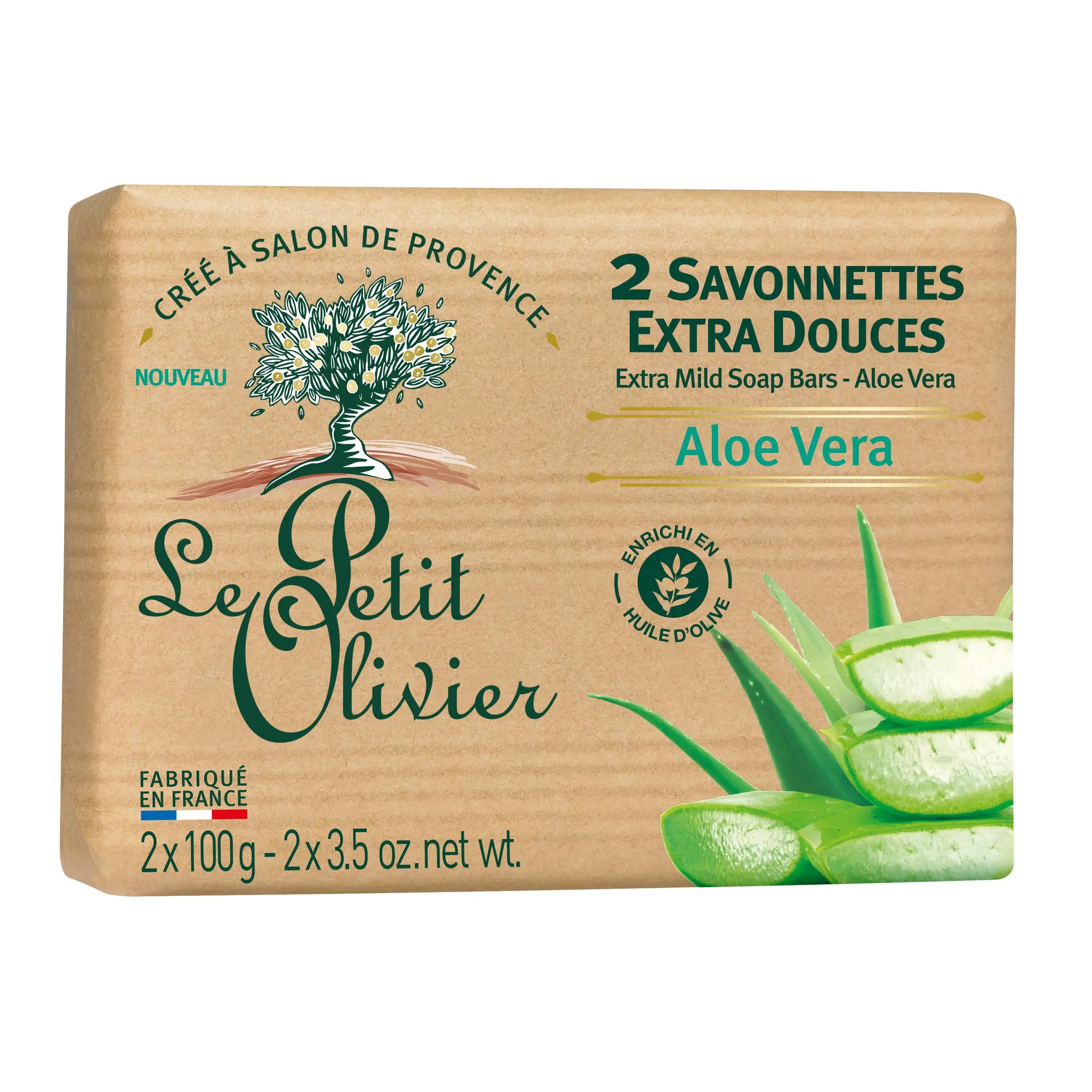 LE PETIT OLIVIER Savonnettes extra douces Aloe Vera enrichi en huile d'olive