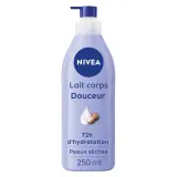 NIVEA Lait corps douceur 72h d'hydratation pour peaux sèches