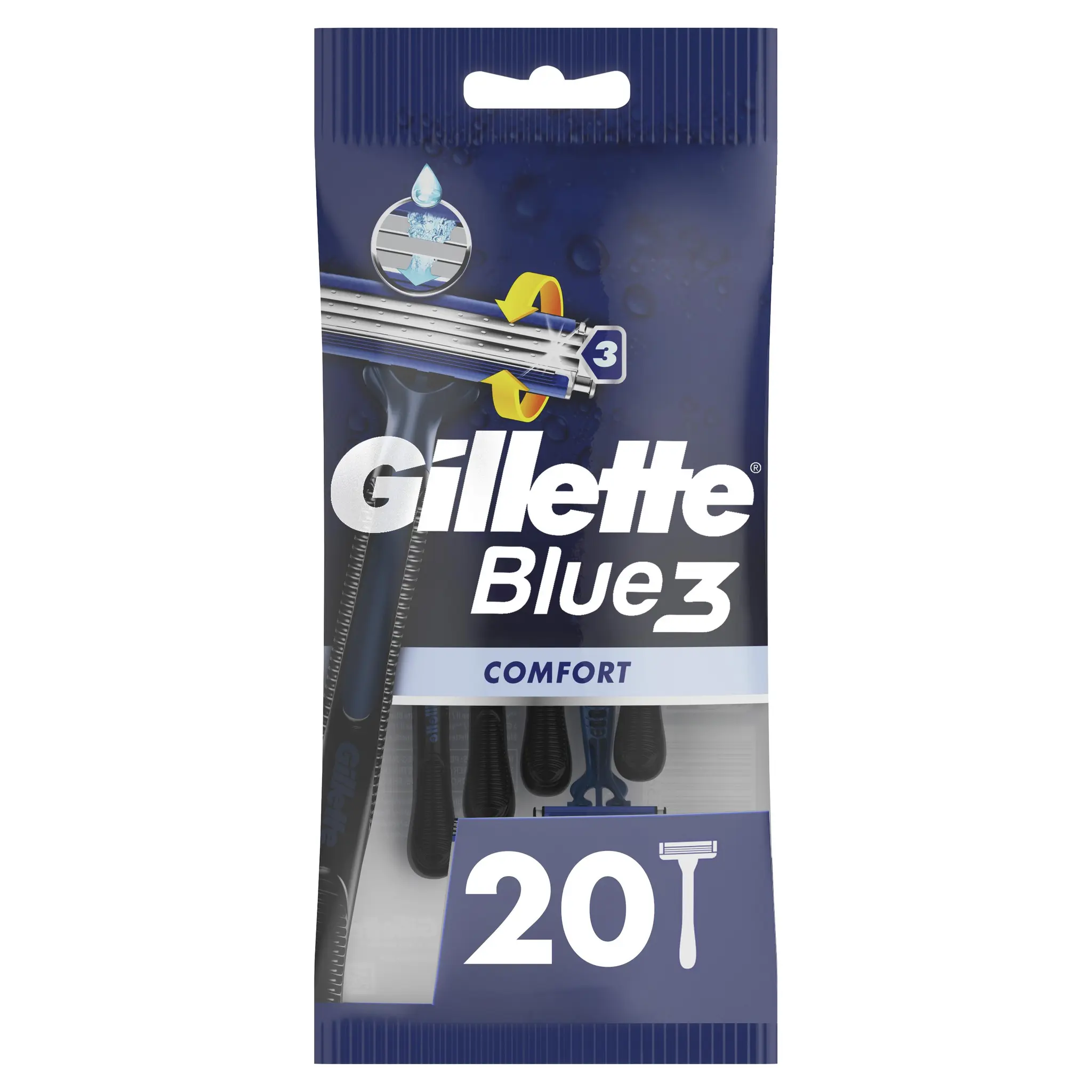GILLETTE Rasoirs jetables blue 3 comfort