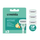 COSMIA Comfort+ recharges lames de rasoirs 5 lames