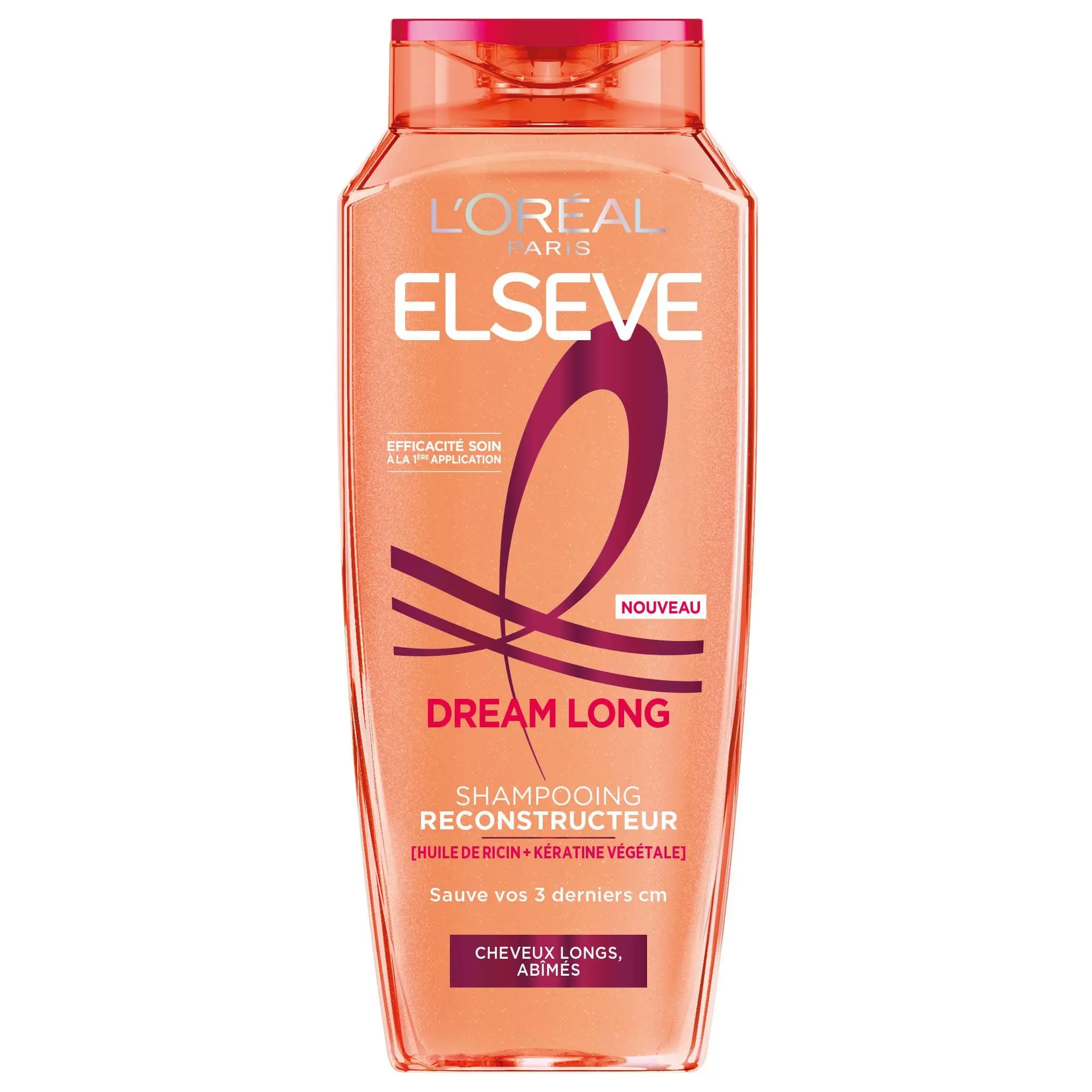 ELSEVE Dream Long shampooing reconstructeur huile de ricin, kératine végétale cheveux longs , abîmés