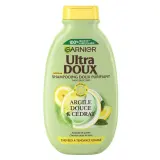 GARNIER ULTRA DOUX Shampoing doux purifiant pour cheveux à tendance grasse argile douce cédrat
