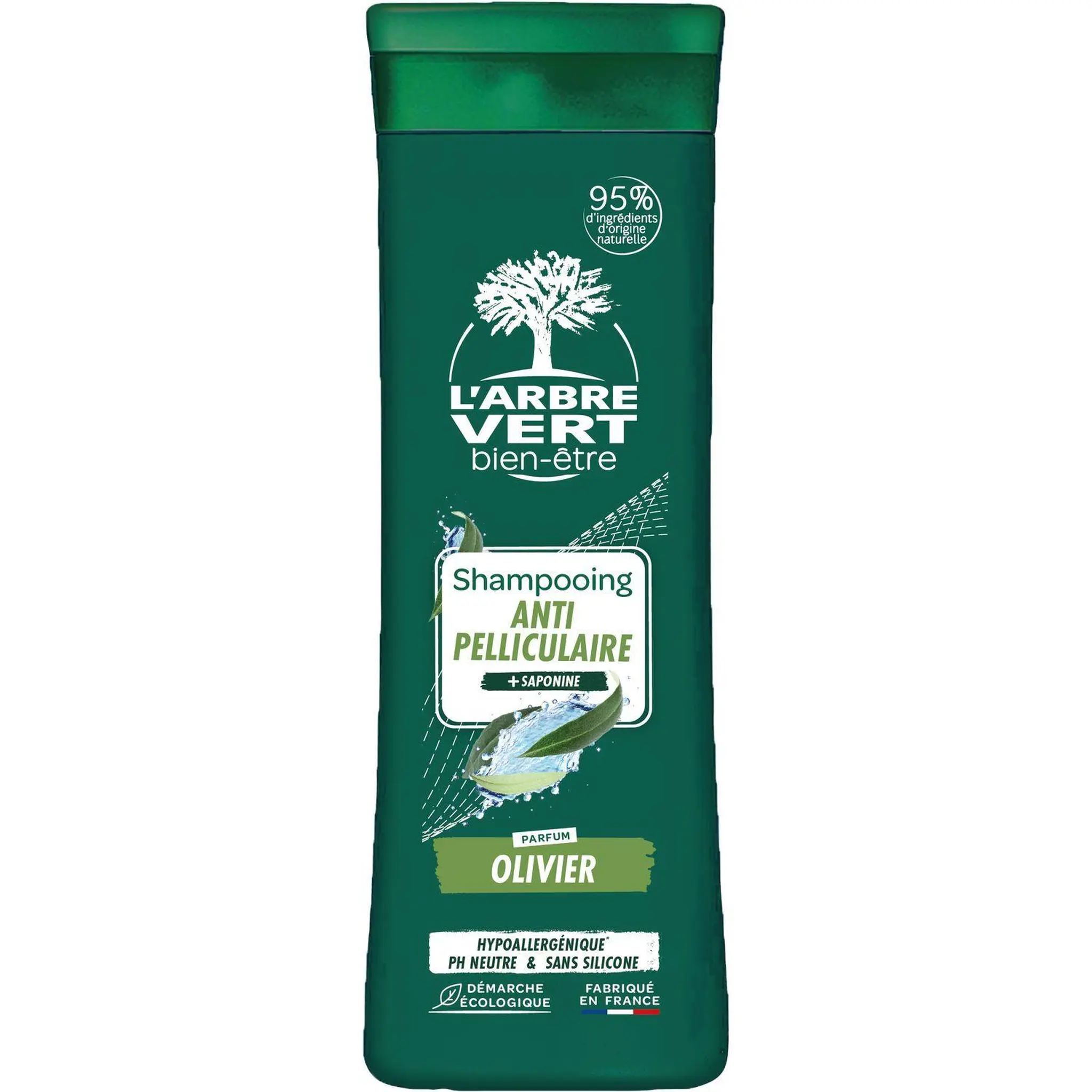 L'ARBRE VERT Shampoing antipelliculaire et saponine parfum olivier