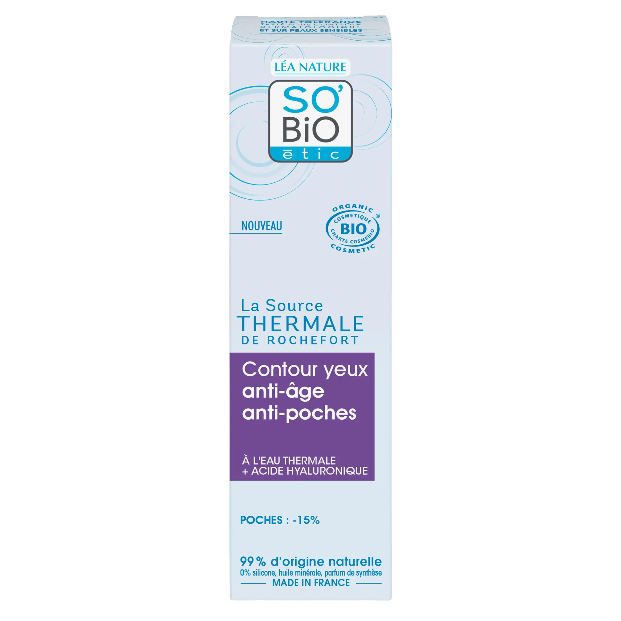 SO BIO ETIC Contour yeux anti-âge anti-poches bio à l'eau thermale et acide hyaluronique