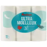 AUCHAN Papier toilette blanc ultra moelleux 5 épaisseurs