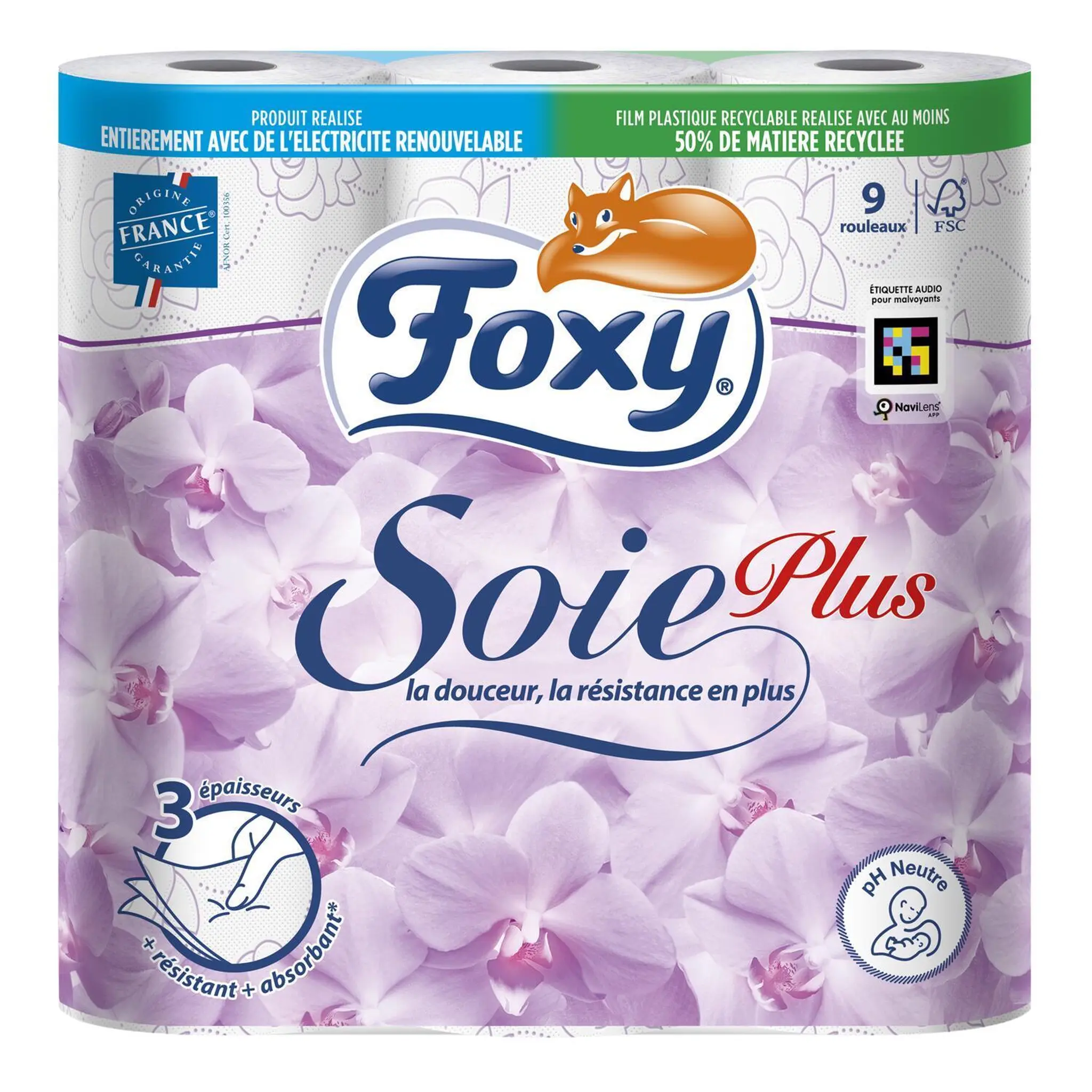 FOXY Papier toilette blanc 3 épaisseurs