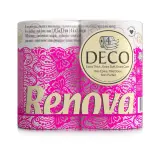 RENOVA Papier toilette blanc décoré 4 épaisseurs