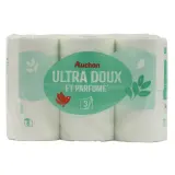 AUCHAN Papier toilette blanc ultra doux et parfumé 3 épaisseurs
