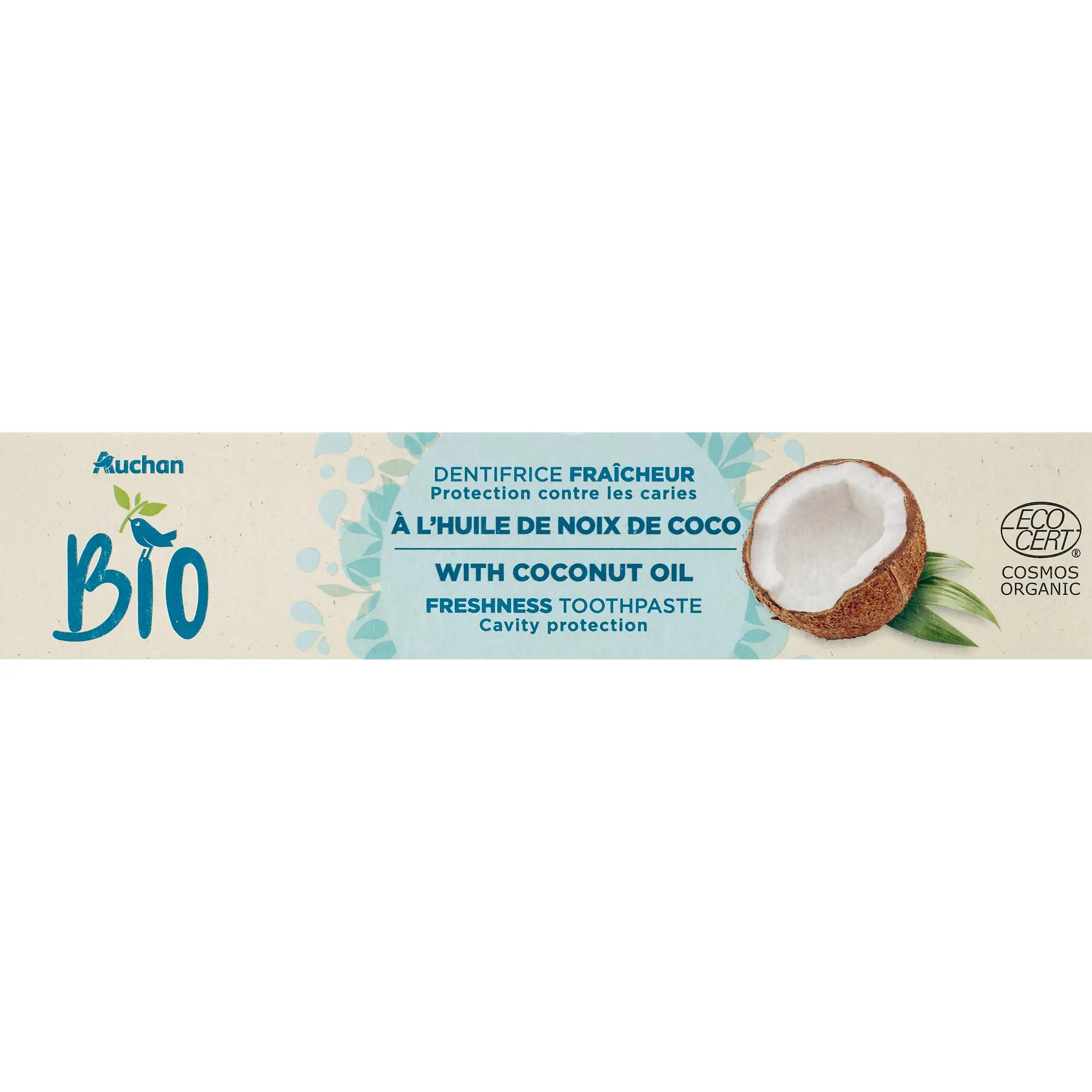 AUCHAN Cosmos Dentifrice bio parfum noix de coco