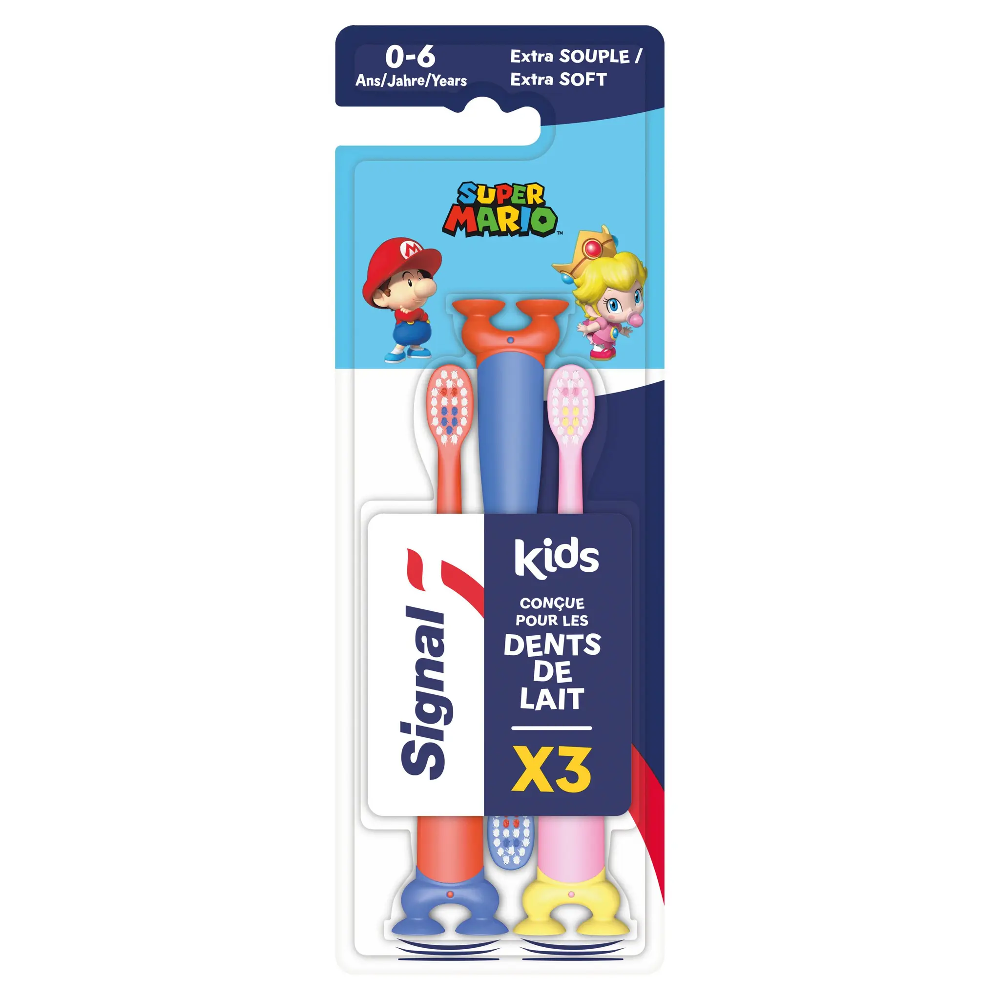 SIGNAL Brosses à dents kids Super Mario de 0 à 6 ans extra souple