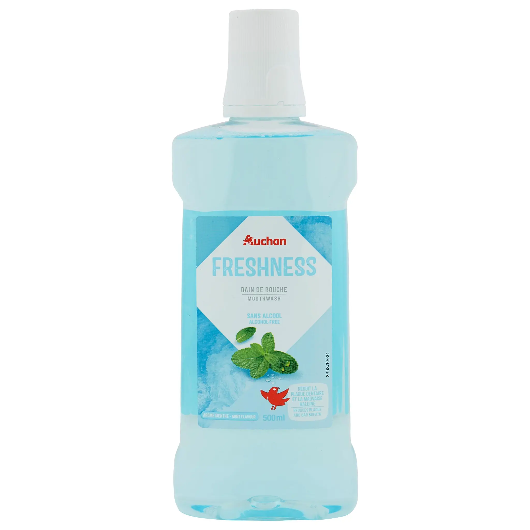 AUCHAN Bain de bouche sans alcool fraîcheur menthe