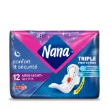 NANA Secure Fit serviettes hygiéniques nuit avec ailettes